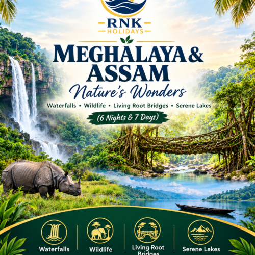 📞 Contact & Reservation Details Tour Operator: RNK HOLIDAYS (Your Journey, Our Commitment) Call / WhatsApp: +91 9833069286 / +91 9769490411 Email: info.rnkholidays@gmail.com Office Address: Shop No. 3, Sindhu Garden, Y K Nagar, Ganpati Mandir Road, Virar (West) – 401209, Maharashtra